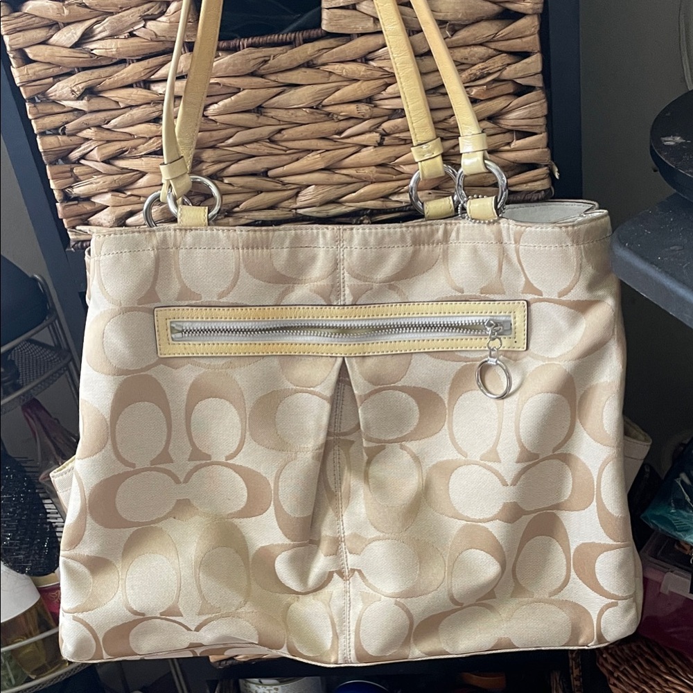 Coach Tan Signature Shoulder Bag